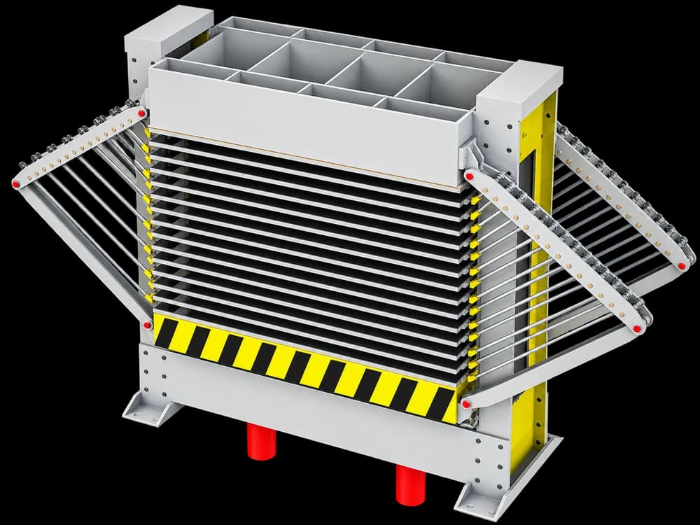 Solid-Platen Veneer Press Dryer